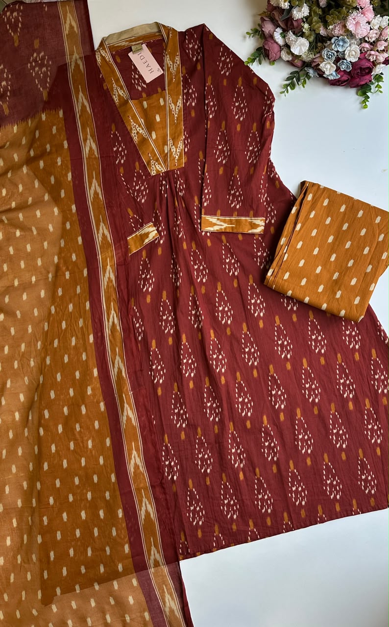 21002/ CMD 58755 Beautiful A line Cotton set