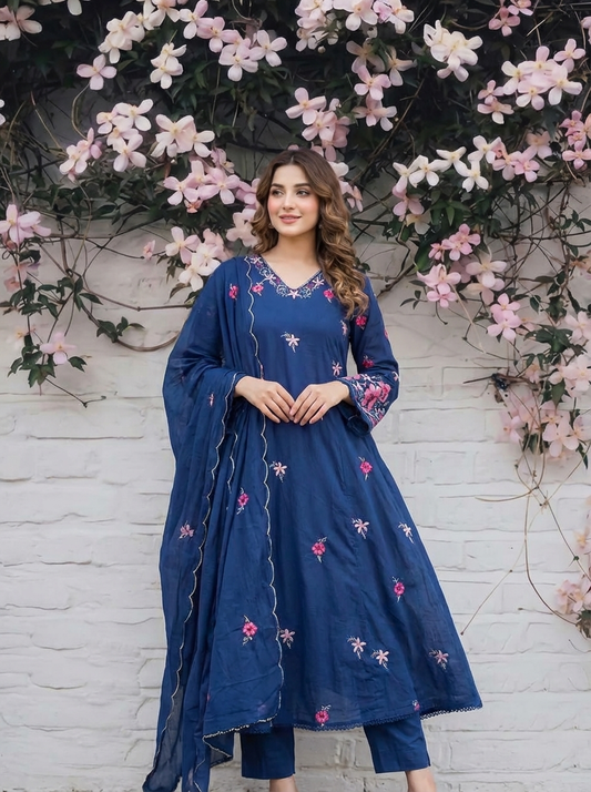 18938 Embroidered Anarkali suits