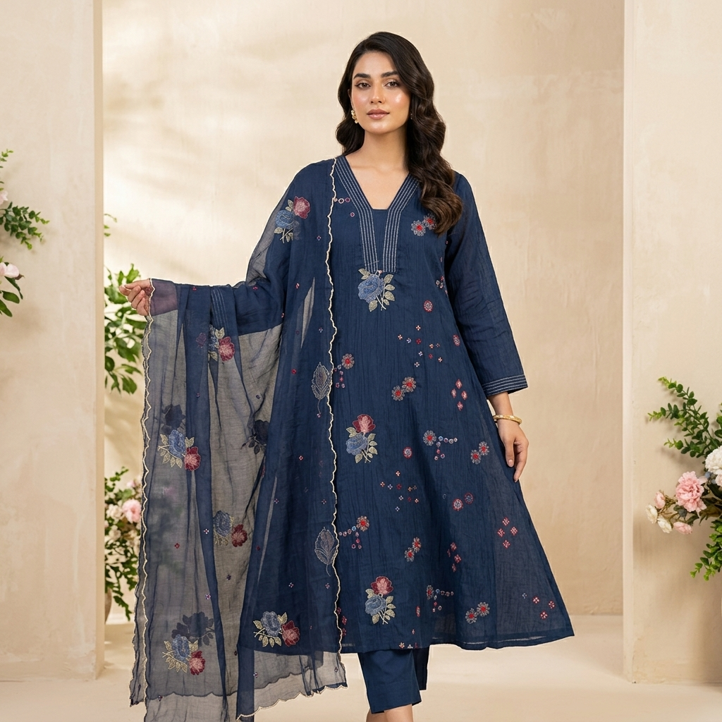 20633 / CMD 58433 Beautiful embroidered Aline suit