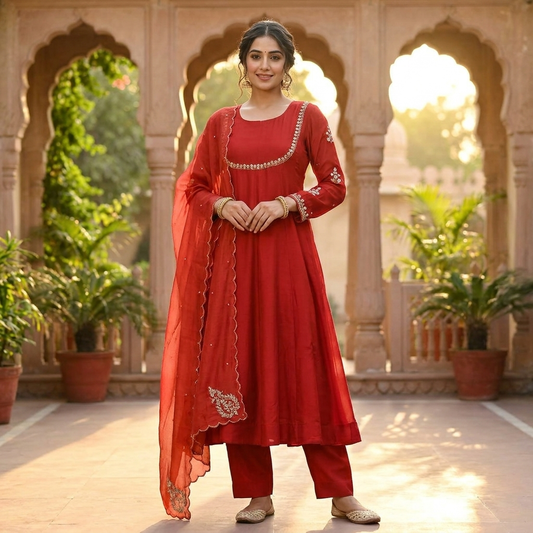 19902 Beautiful semiparty wear anarkali