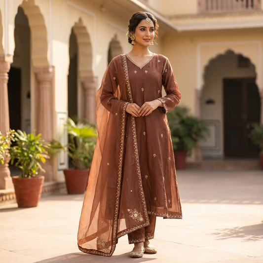19950 Premium mul chanderi suit