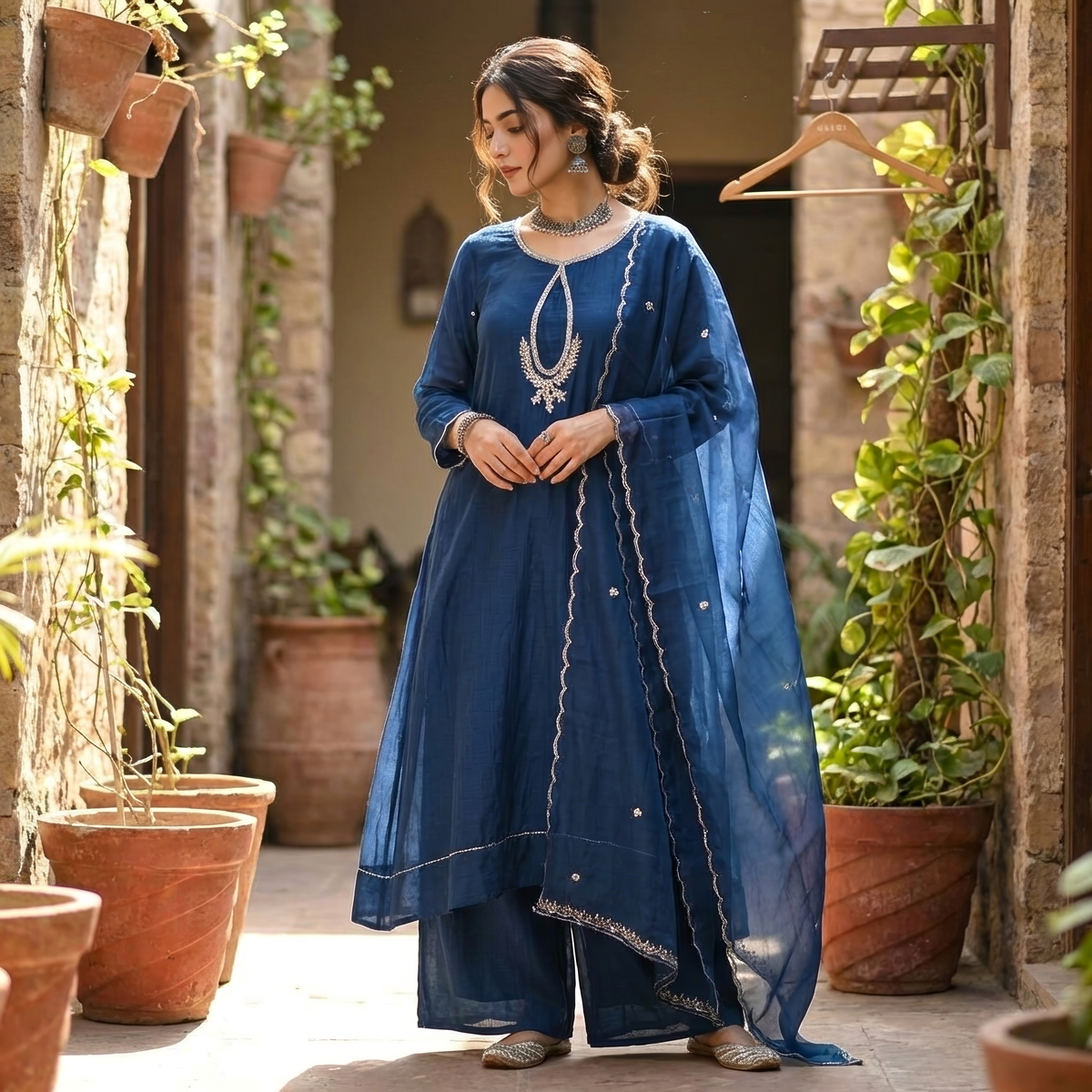 19817/57733  Pure Mulchanderi suit