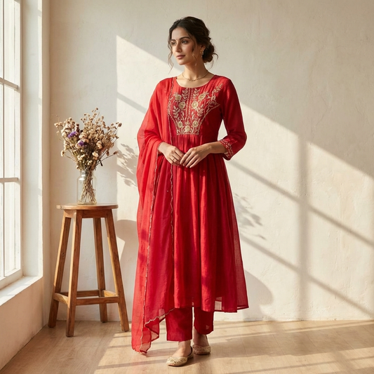 19848 Premium mul chanderi suit