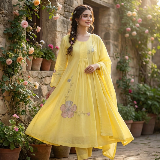 19565 Premium cotton designer suit