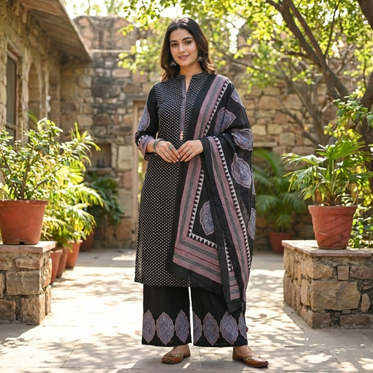 19932 Beautifuil cotton suit with palazzo