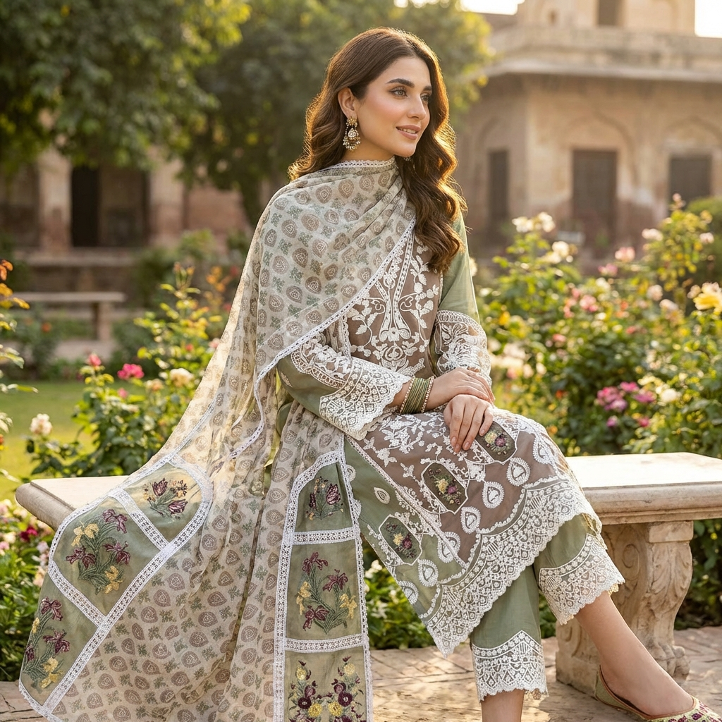 19350/57293 Embroidered pakistani suit
