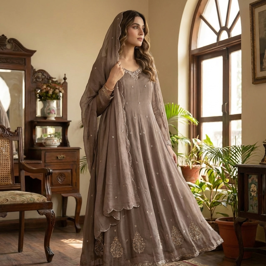 19903 Beautiful handworked gown