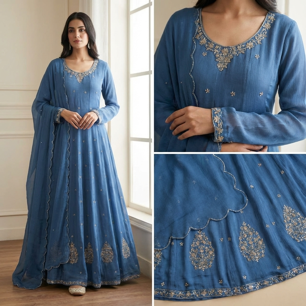 19903 Beautiful handworked gown