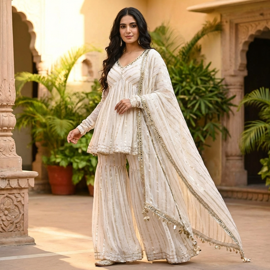 19366 Beautiful sharara suit