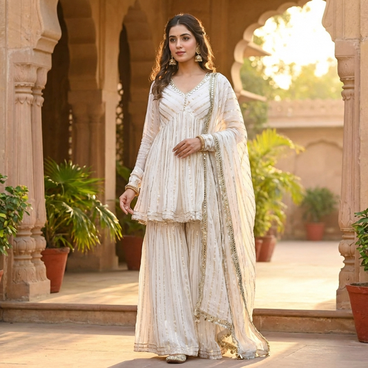 19366 Beautiful sharara suit