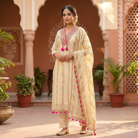 19355 Beautifull soft tissue silk suit