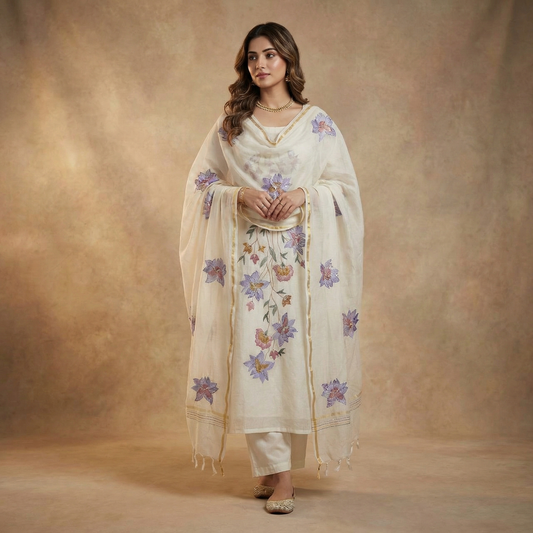 19191 Beautiful handpainted unstiched suit