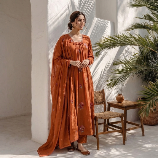 18835 Beautiful mul cotton anarkali