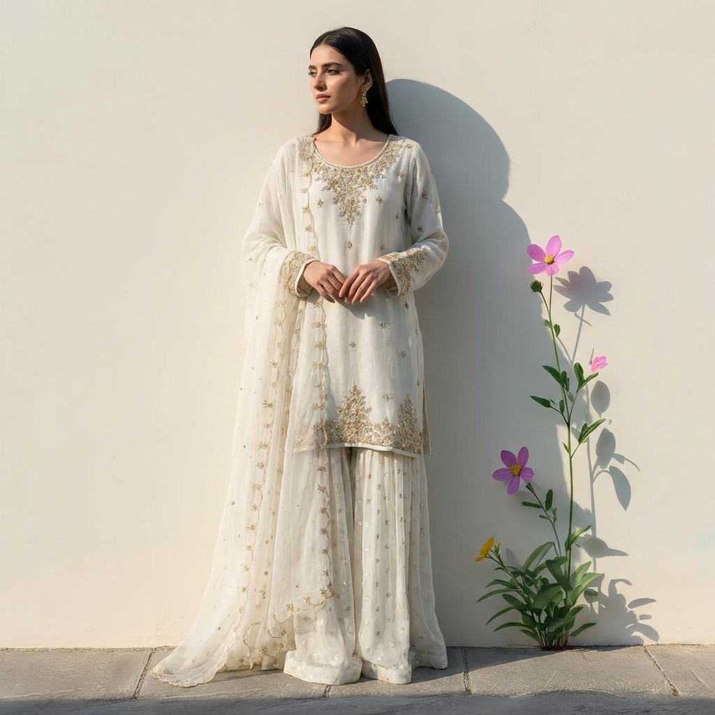 16545 Premium tissue silk partywear suit