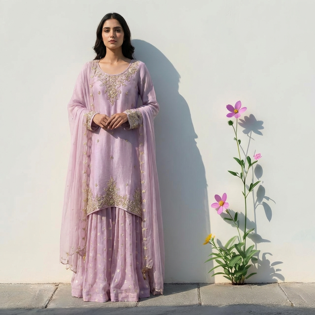 16545 Premium tissue silk partywear suit