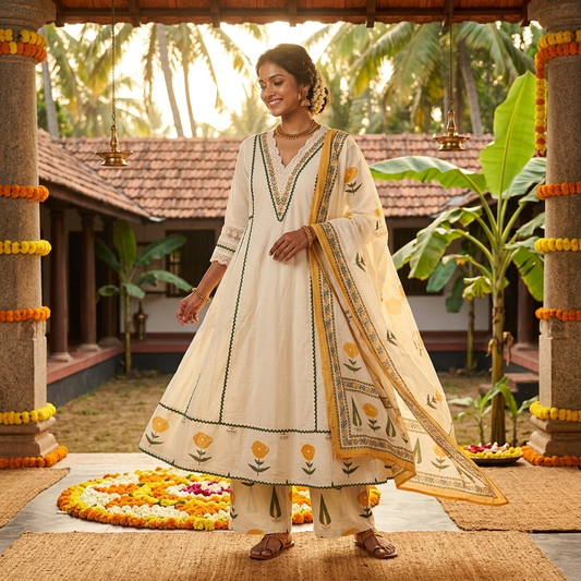 Beautiful cotton anarkali suit