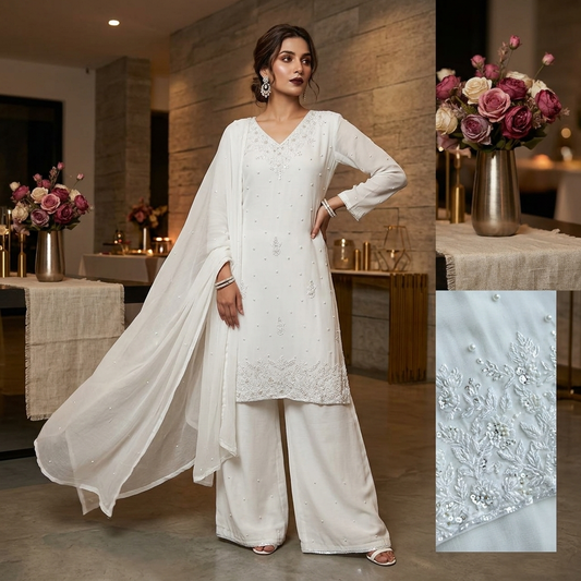 19855 Beautiful handworked partywear suit