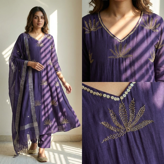 19846 Premium Malai chanderi suit