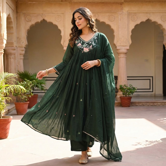 19856 Premium handworked malaichanderi suit