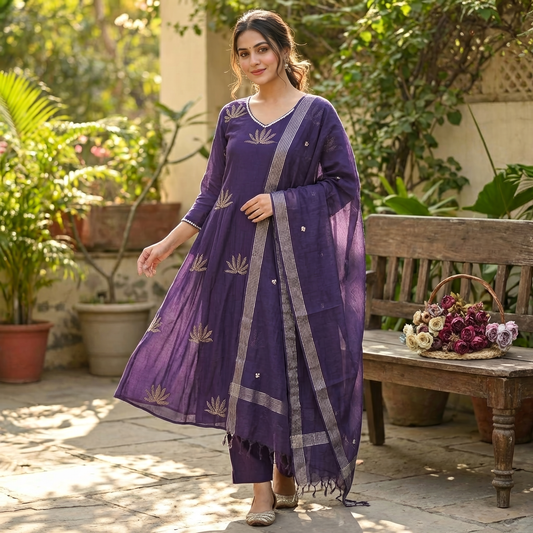 19846 Premium Malai chanderi suit