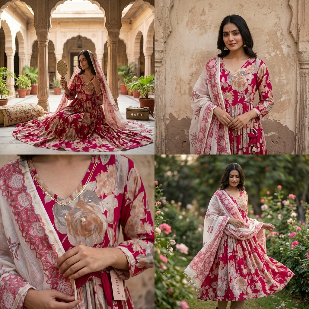 19603/19604 Premium cotton anarkali Suit
