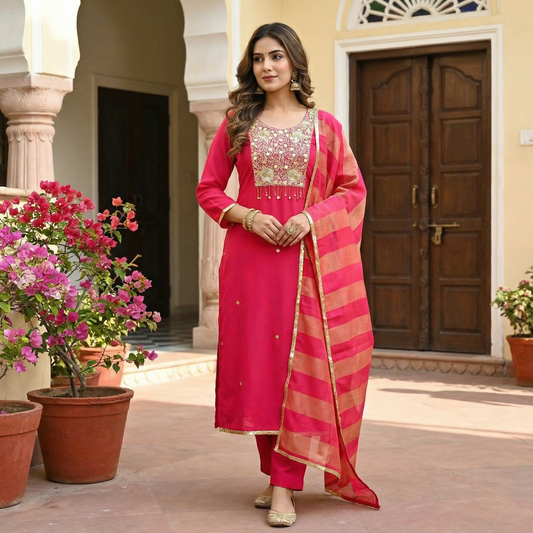 19192 Beautiful crepesilk suit