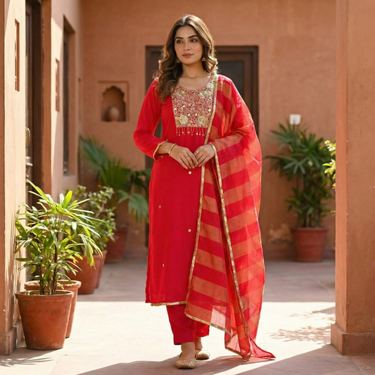 19192 Beautiful crepesilk suit