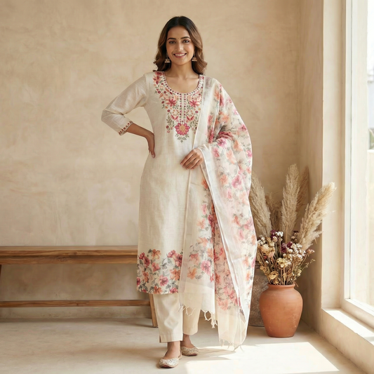 19201 Unstiched embriodered  suit