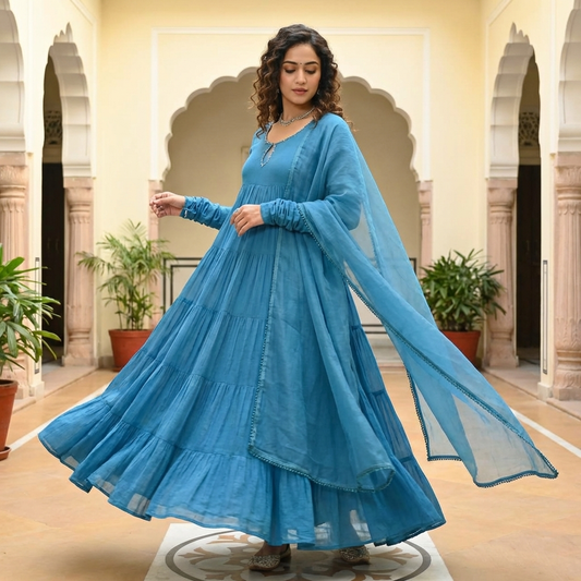 19698 Beautiful Tiered Aanarkali