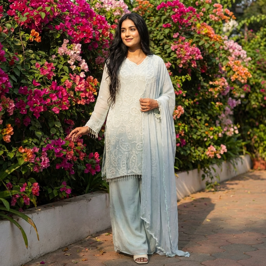 16563 Premium chinnon partywear suit