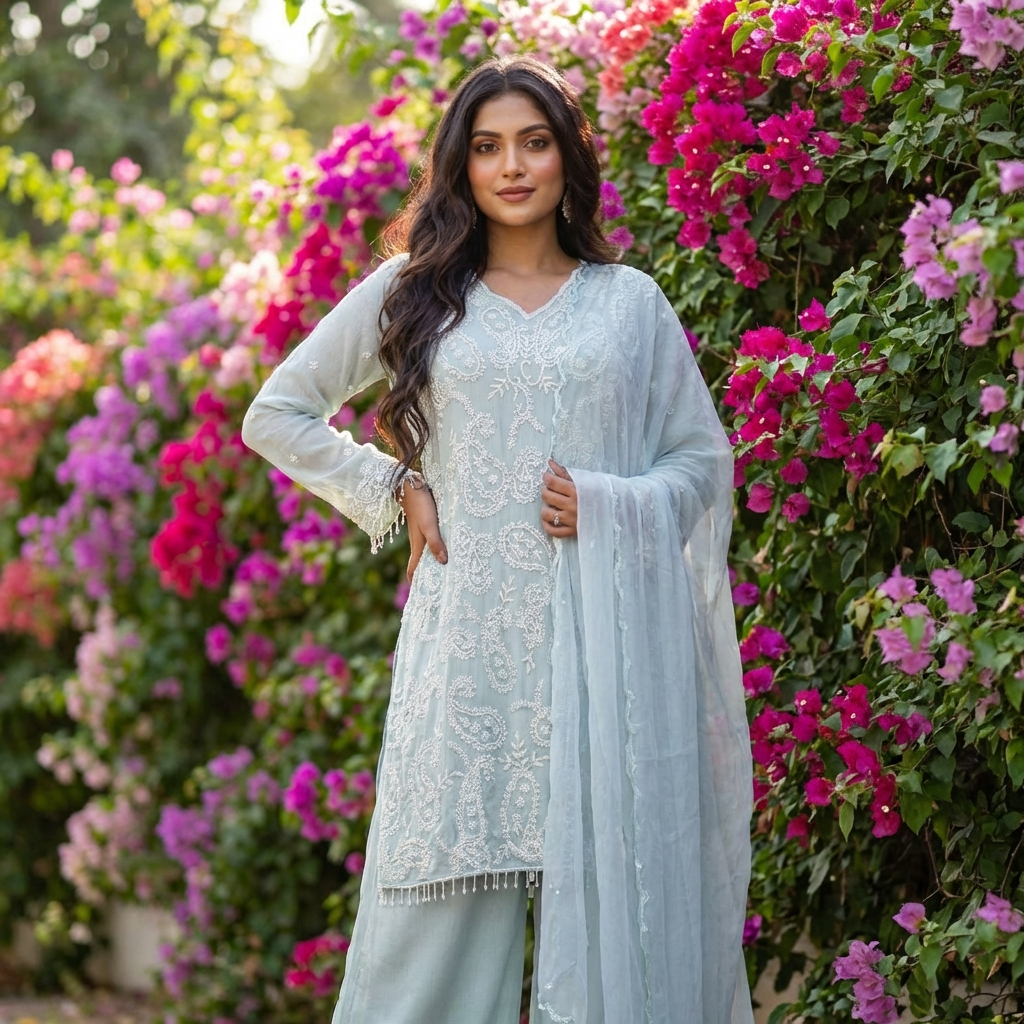 16563 Premium chinnon partywear suit