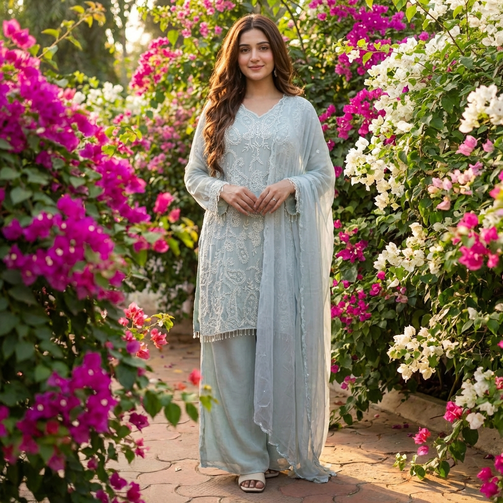 16563 Premium chinnon partywear suit
