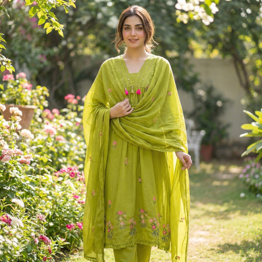 19258 Beautiful embroidered A line anarkali