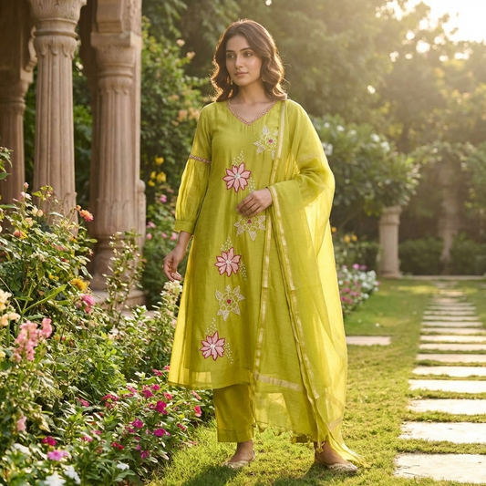 19851 Premium handworked mulchanderi suit