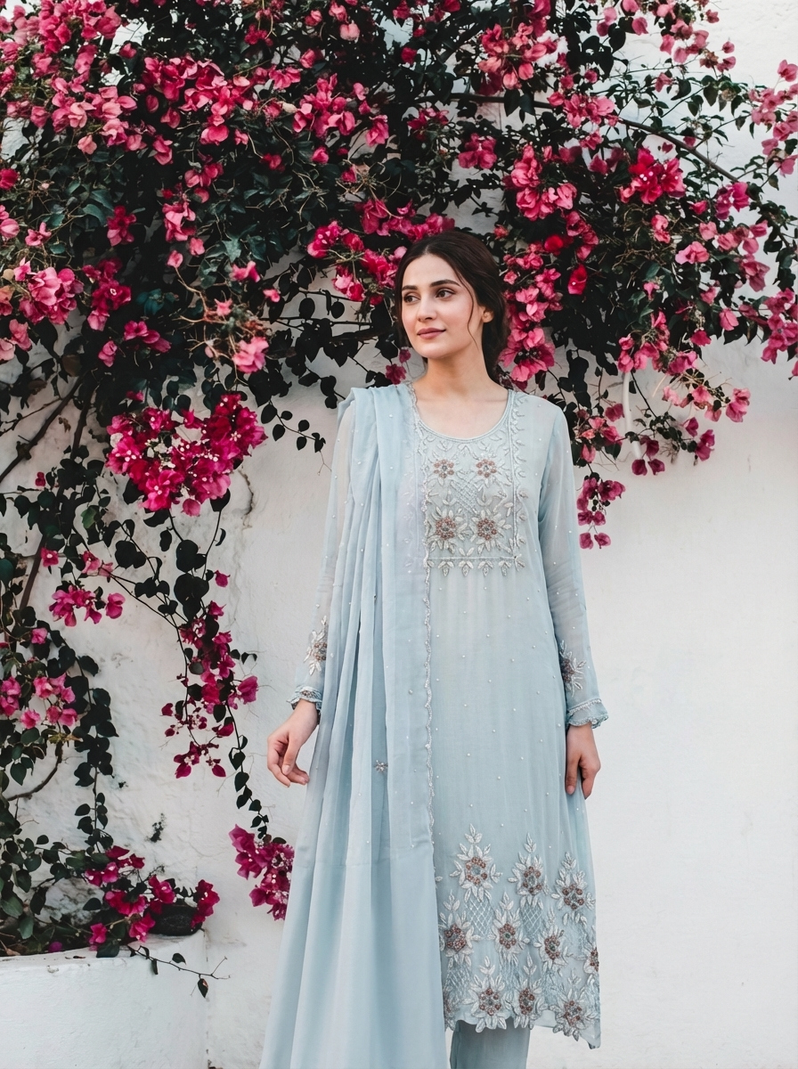 16599 Premium handworked semi stiched suit